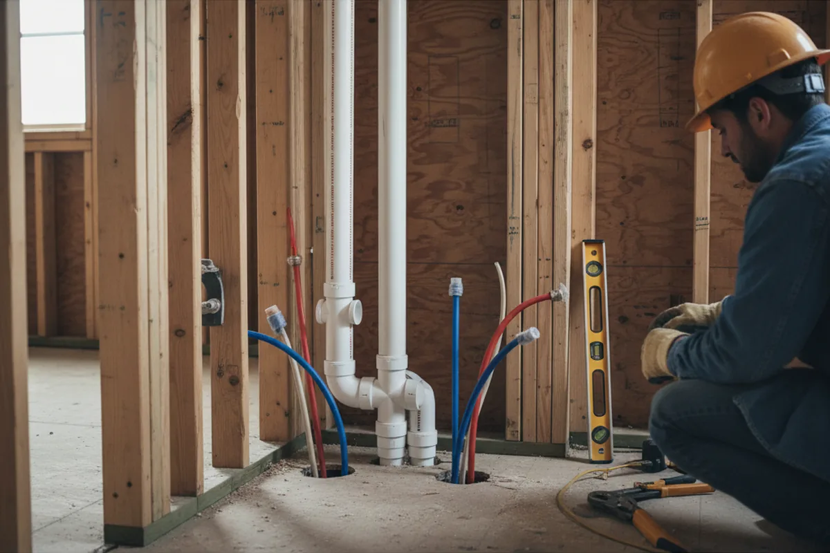 Drain and supply rough-in during Toilet Repair and Installation in Blue River